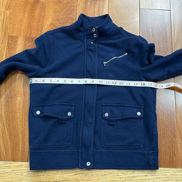 LRL Jeans Co Jacket Womens Blue Full Zip Snaps Pockets Preppy Casual Mandarin S - Picture 11 of 12